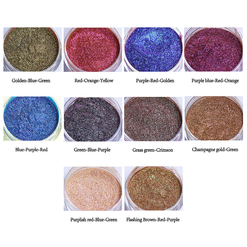 10 Colors Chameleon Mica Powder Color Shift Pigment Powder for